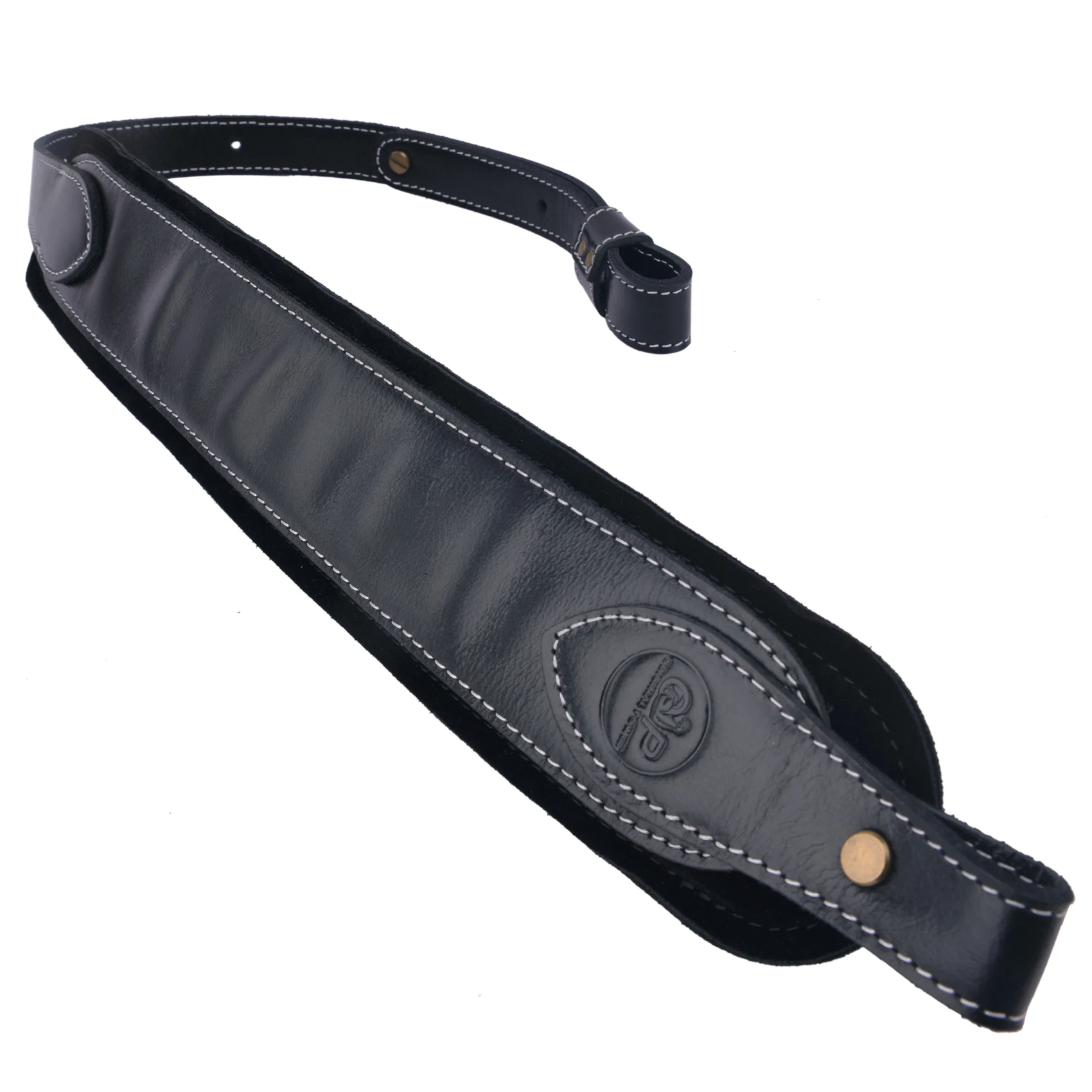 Leather Rifle Sling Soft Padded Non-slip Shotgun Strap in Black