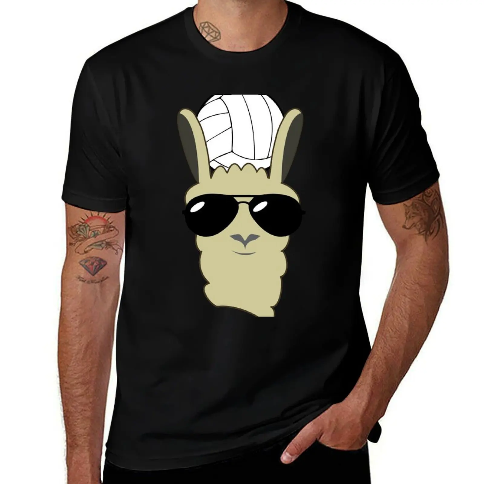 Volley Llama T-Shirt Streetwear Print Tee Shirt T-Shirt