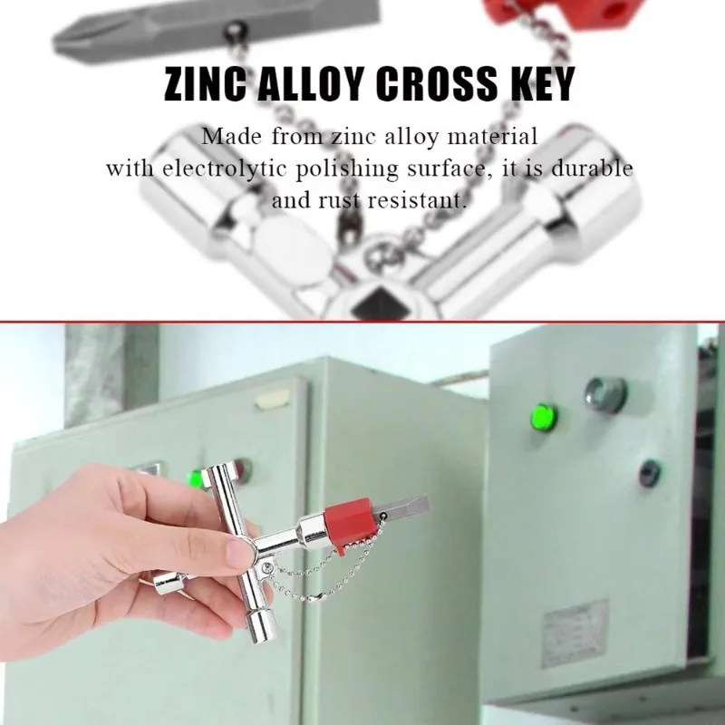 Multi-Functional Water Utility Triange Key Wrench Plumbing Spanner Square Triangle Elevator Cabinet Train Electrical Cupboard