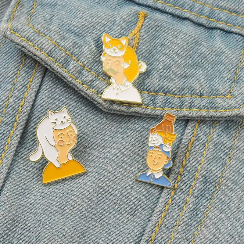 

Animal Enamel Pins Custom Cute Pets Cats Dogs Nurturance Series Brooch Lapel Badge Cartoon Jewelry Gift for Friend Cat Mom Dad