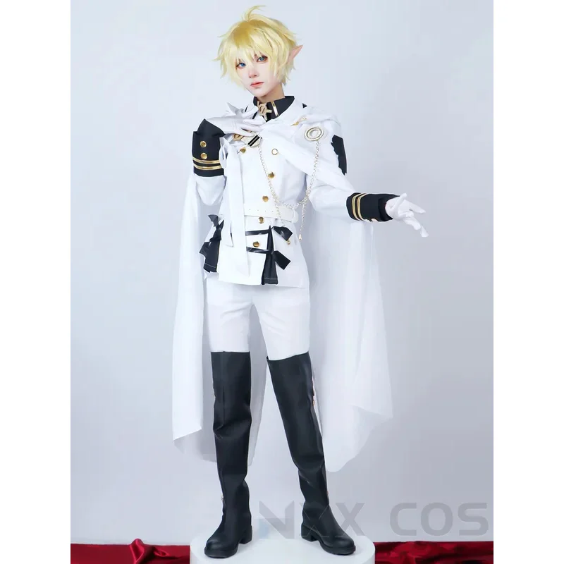 Anime Seraph of the End Hyakuya Mikaela Cosplay Costume Role Play Comic Con Hallowmas Party Wigs Animation Prop