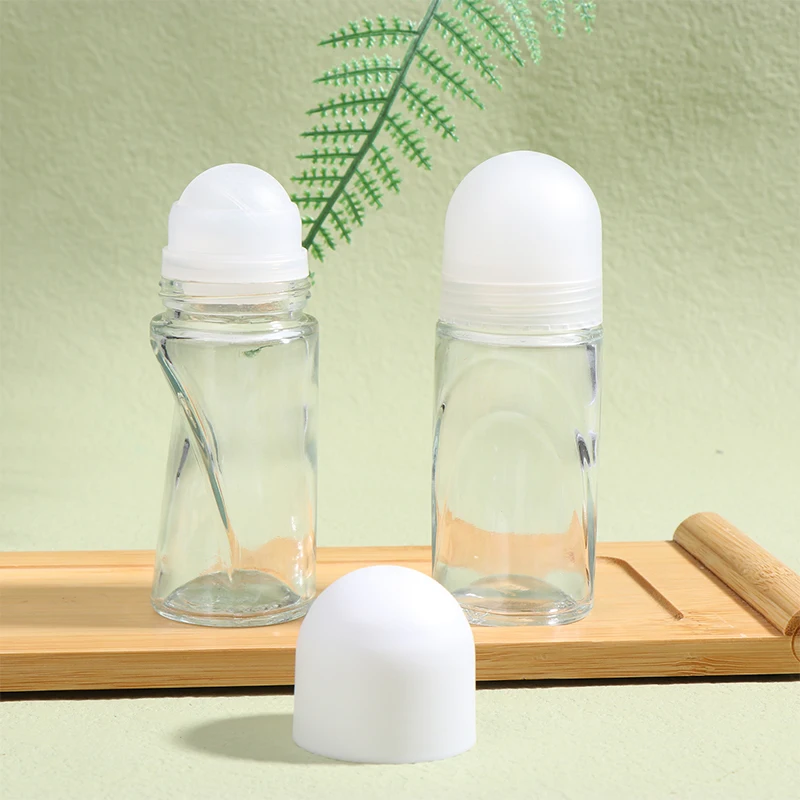 Clear Glass Roller Bottles 50ml Extra Large Roll On Perfume Oil Bottle Underarm Anti Sweat Gel Sample Test Essential Oil