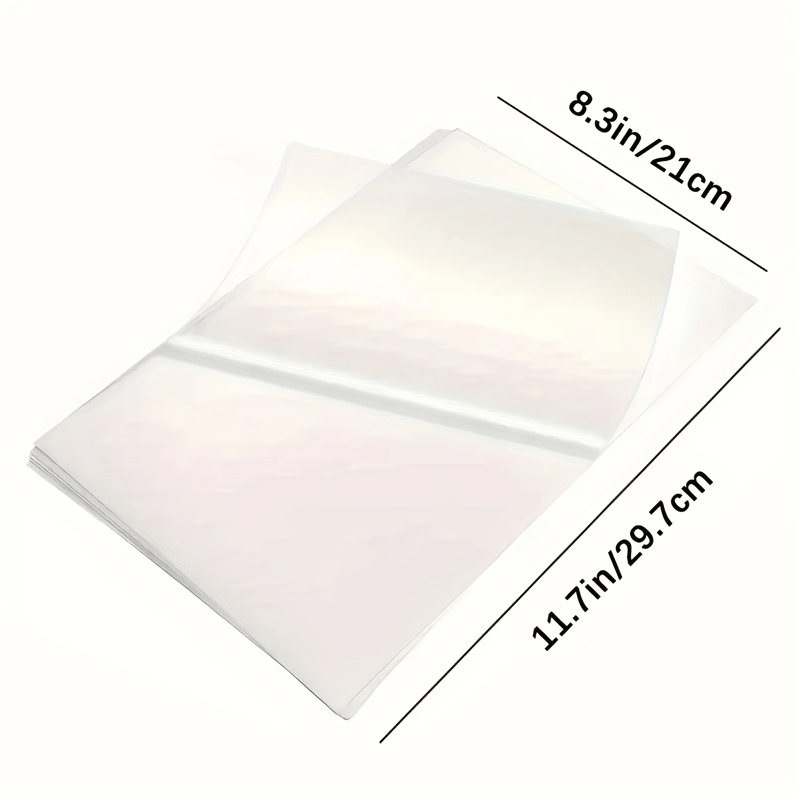 KRYON A4 8.3x11.7 Inch 20 Sheets Clear Holographic Sticker Paper Clear Holographic Overlay Cold Laminating Film