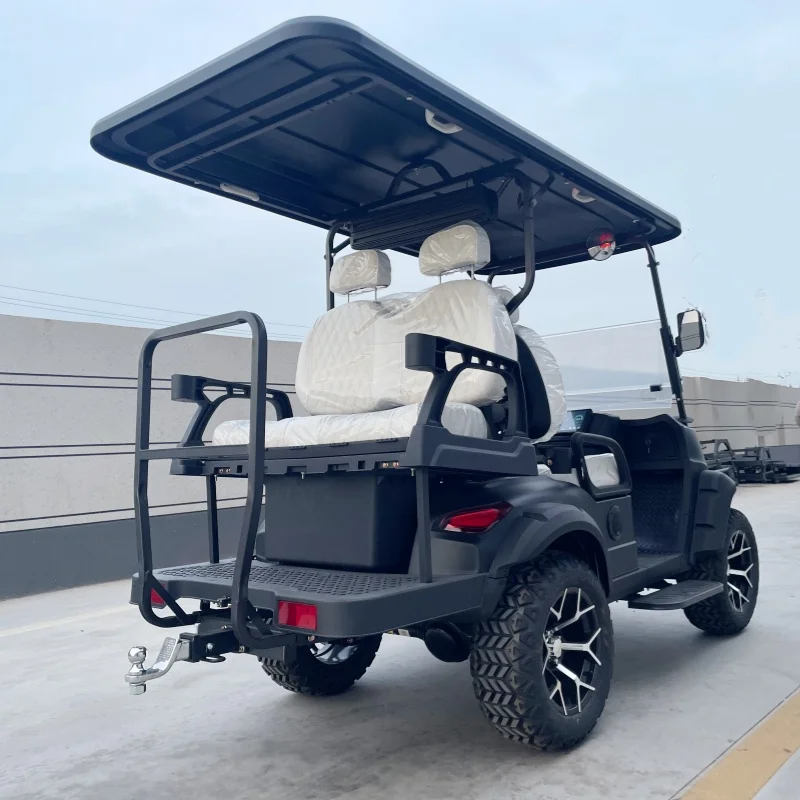 

Independent Suspension Off Road Buggy 4 Seater Electric Golf Cart White Seat With Headrest Off-Road Tires Bumper Sound Bar