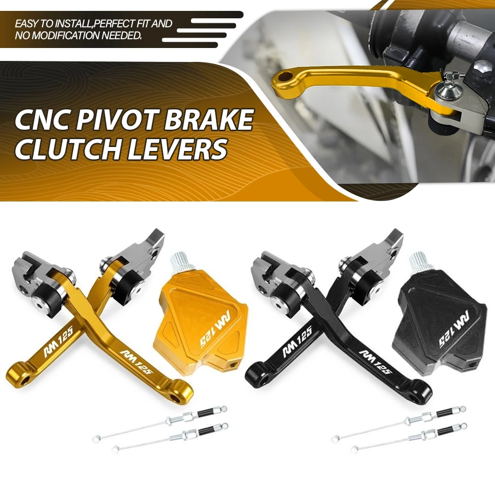 

CNC Dirt Bike Brake Clutch Levers For SUZUKI RM125 RM 125 2009 Motorcycle Stunt Clutch Lever Easy Pull Cable System Accessories