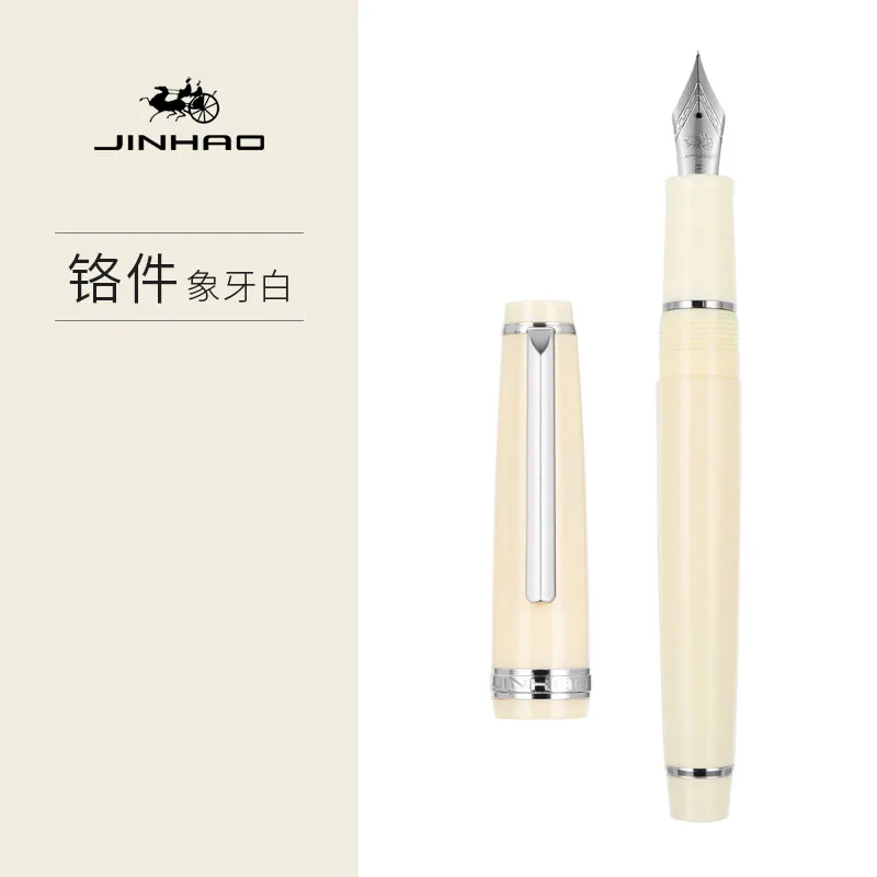 New Jinhao 82 Series Fountain Pen Acrylic F 0.5mm Nib School Office Supplies Business Writing Ink Pens Silver Clip Blue Yellow