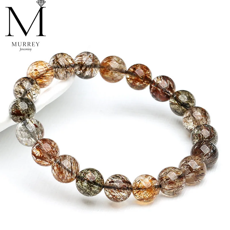 

Natural Black Gold Super Seven Bracelets Woman Natural Crystal A Grade Ice Seed Men' s Hand Bracelet High Quality Bracelet