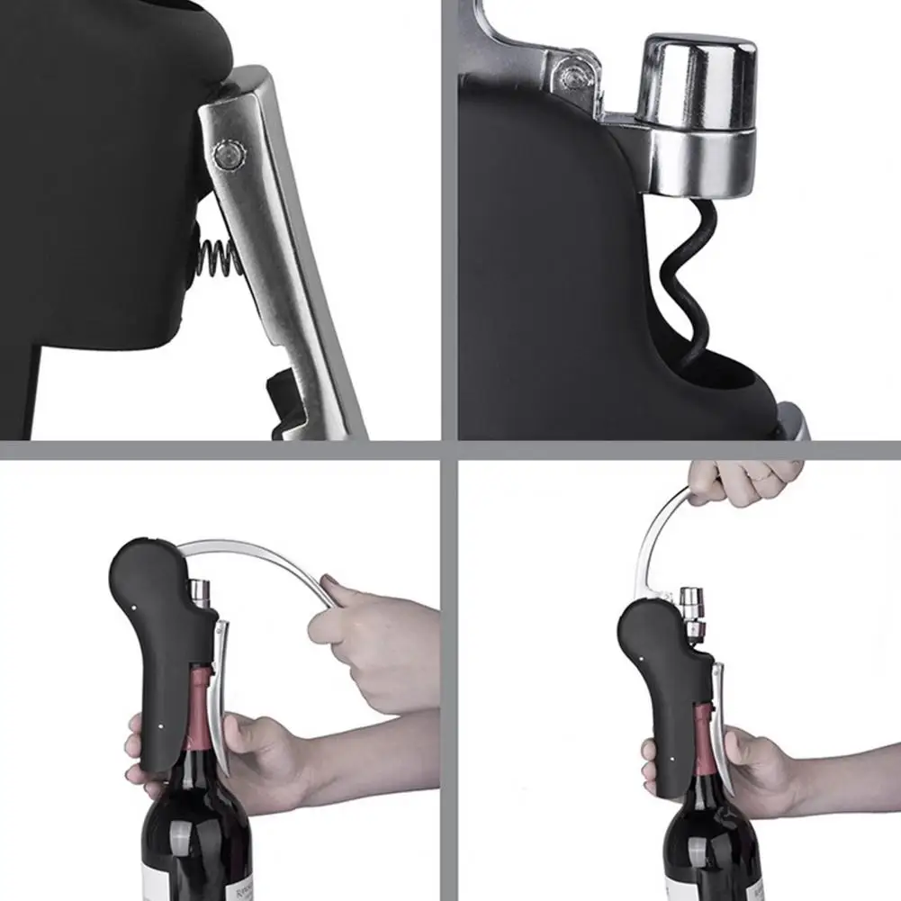 Zinc Alloy Opener Wine Bottle Opener Vertical Lever Ergonomic Non-slip Handle Multifunctional Quick Beverage Tool for Home Bar