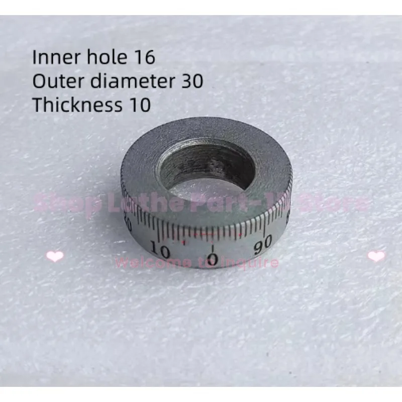 Scale Ring Inner Hole 16, Outer Diameter 30, Thickness 10, Scale 0-100 Line Steel Scale