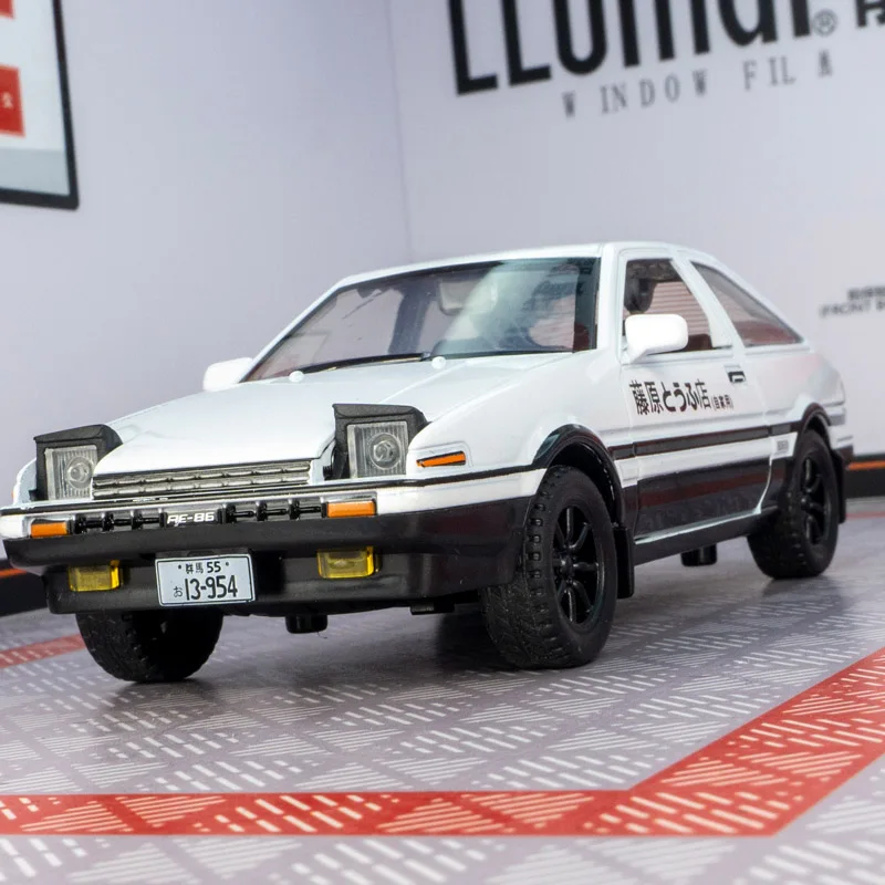 1:30 portas de modelo de carro em liga AE86 e capô do motor, o porta-malas pode ser aberto como presente para crianças
