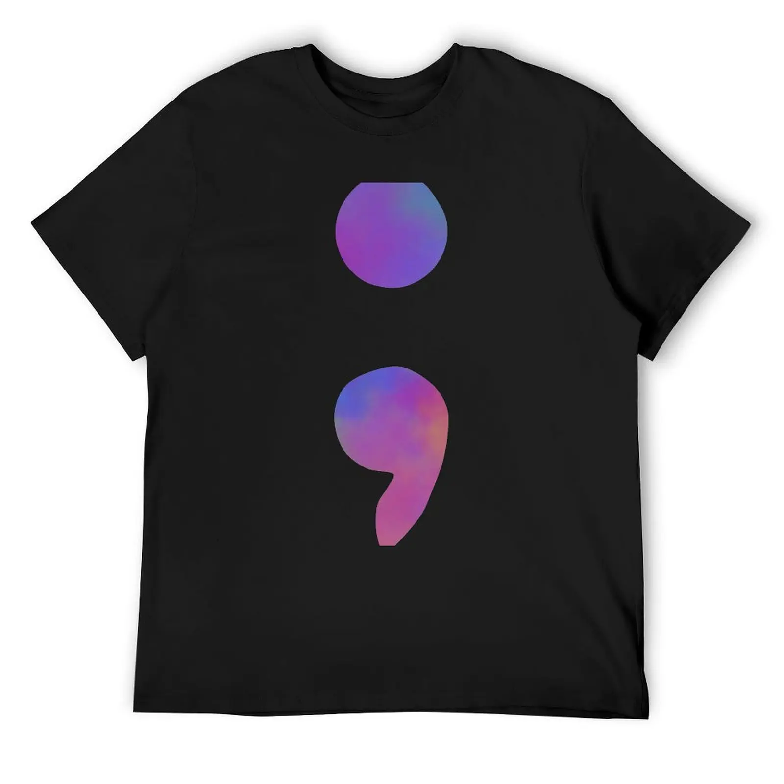 

Semicolon Rainbow (old version) T-Shirt basketball graphic tees hippie clothes Men's clothing