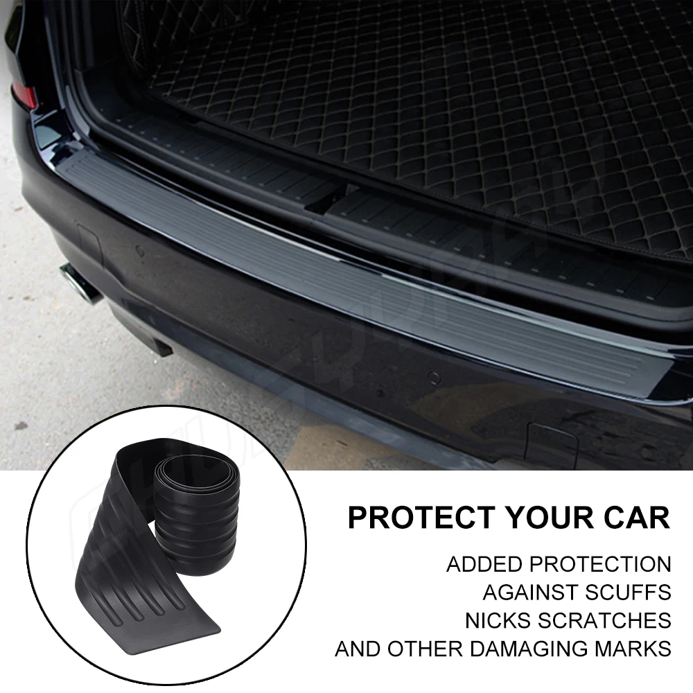 

Hot Universal Protector Rear Bumper Guard Rubber Mouldings Pad Trim Cover Strip Car Styling 104*9cm Car Trunk Door Sill Plate