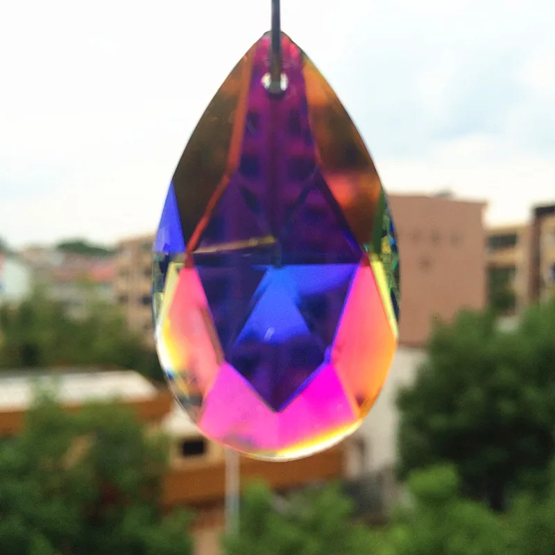 Top Quality 38mm K9 Crystal Faceted Rainbow Pendants Glass Suncatcher Making Parts Curtain Drops Wedding Party Home Decoration