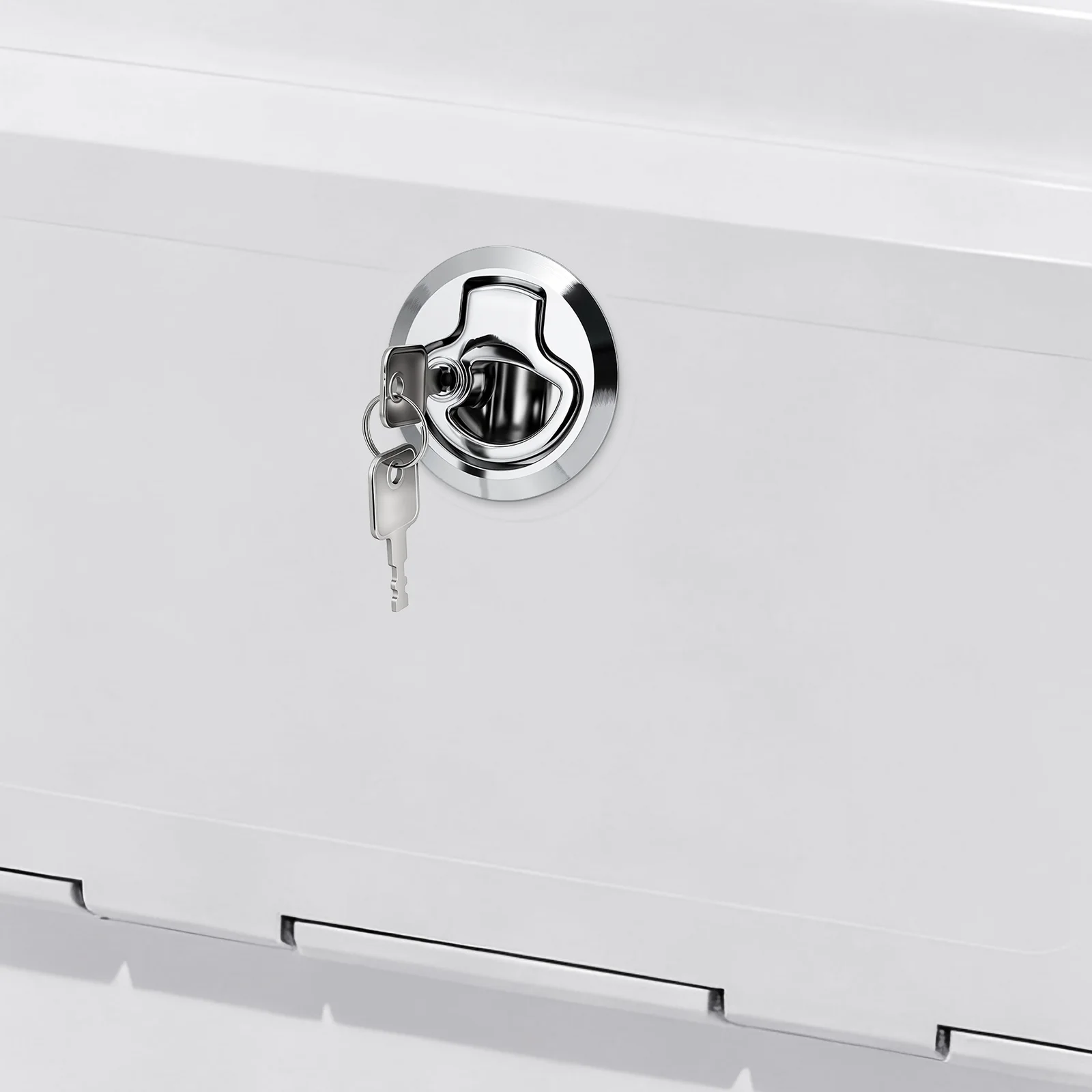 Flush Pull Locker with Key Hatch Latch Floor Lock Buckle Cabinet Stainless Steel Lock for RV Yacht Camper Door Marine Hardware