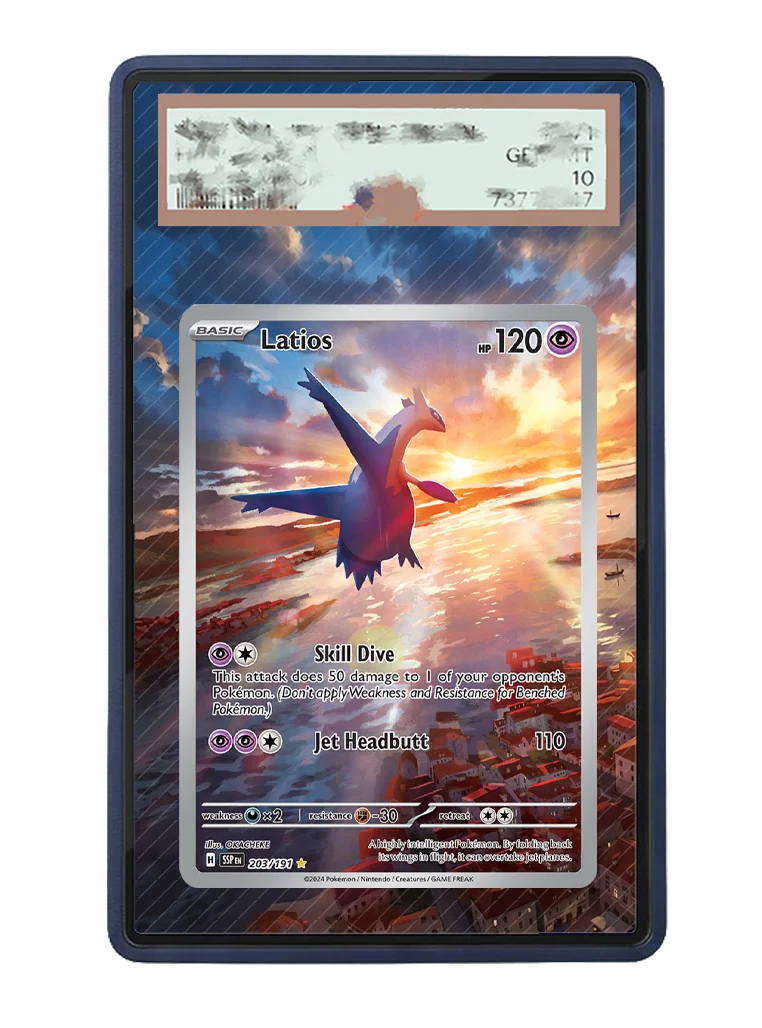 Anime Card Extended Art Acrylic Display Case for Hilda Latios Raboot Reshiram Keldeo Hydreigon Gengar Display Rack Storage Box