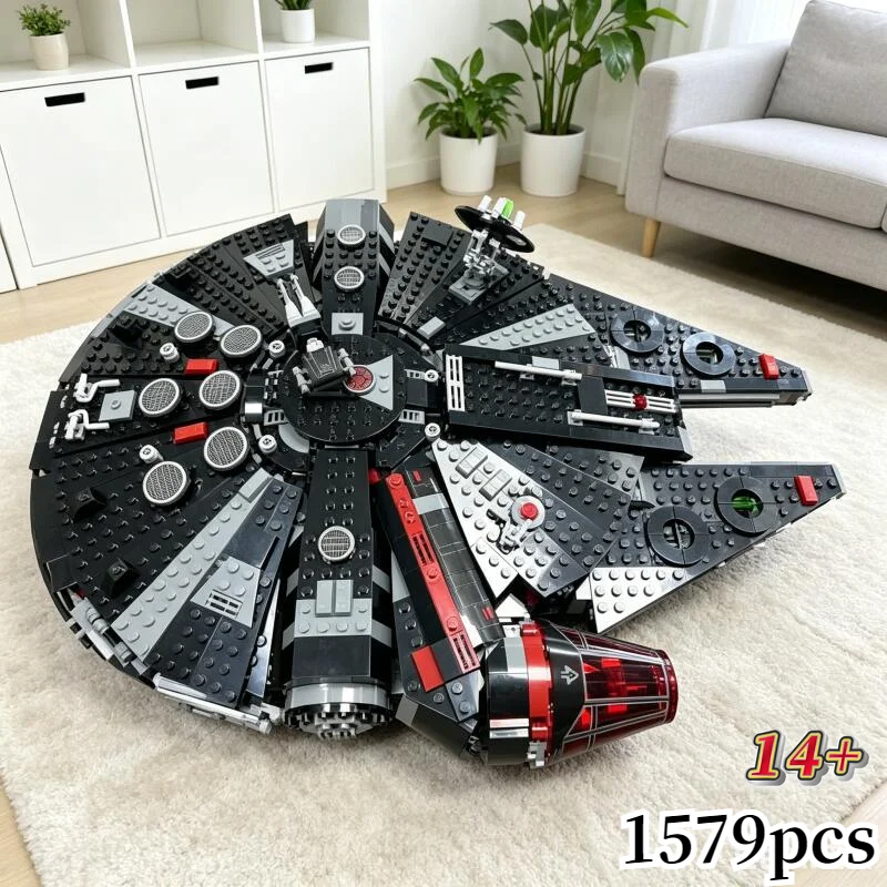 Big Sale 1579pcs Educational Moc Star Battle The Dark Falcon Model Building Blocks Bricks Creative Toy Gift view 2