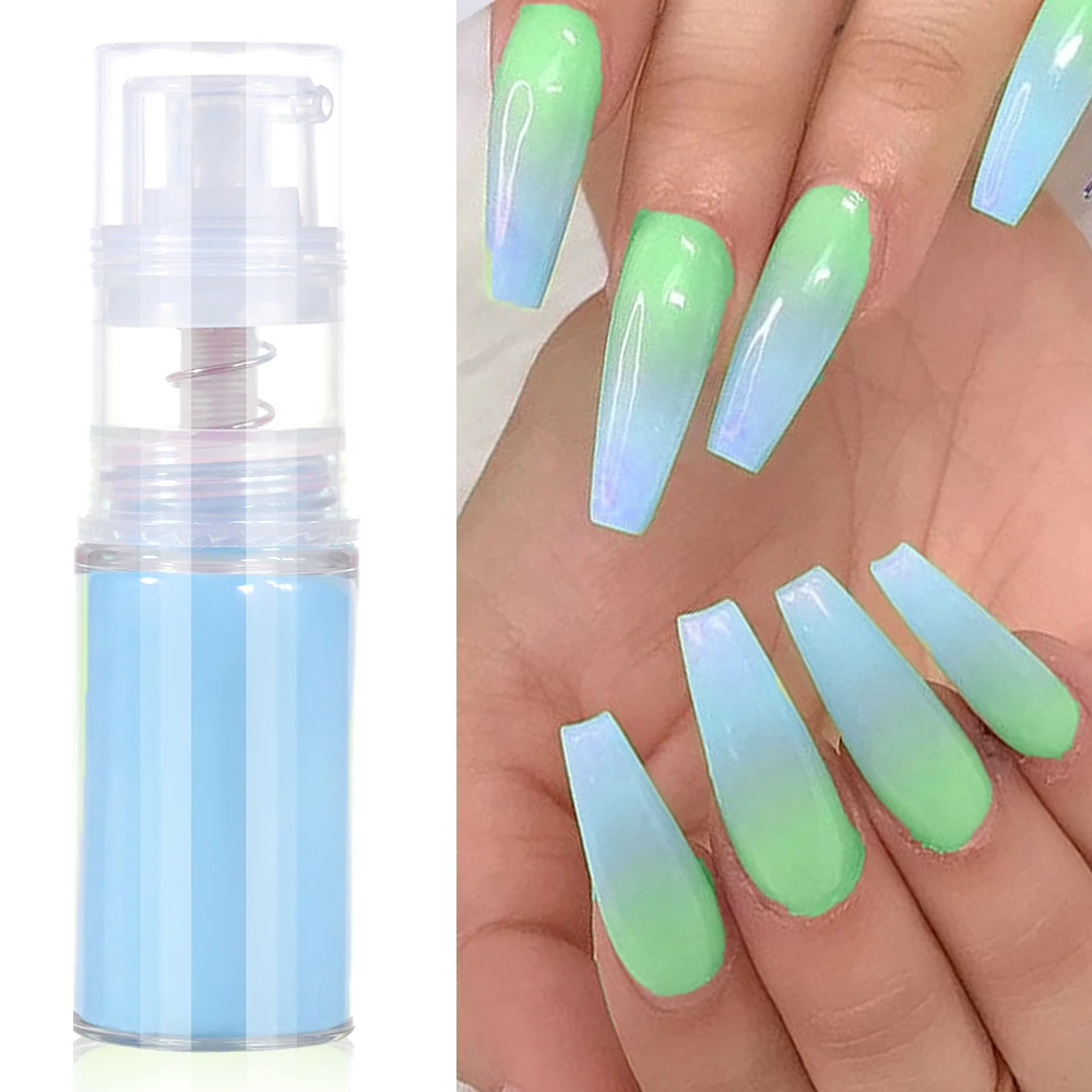 Net.10g Ombre Spray Nail Dipping Powder 12-Color Pink/Blue/Orange Gradient Pastel Spray Powder DIY Neon Gradient Nail Spray Dust