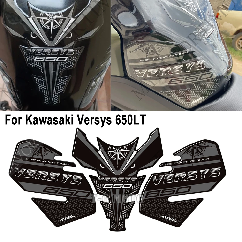 

650LT Motorcycle Oil Fuel Tank Pad Protector Sticker Decals Kit For Kawasaki Versys 650 LT 650LT Adventure Touring