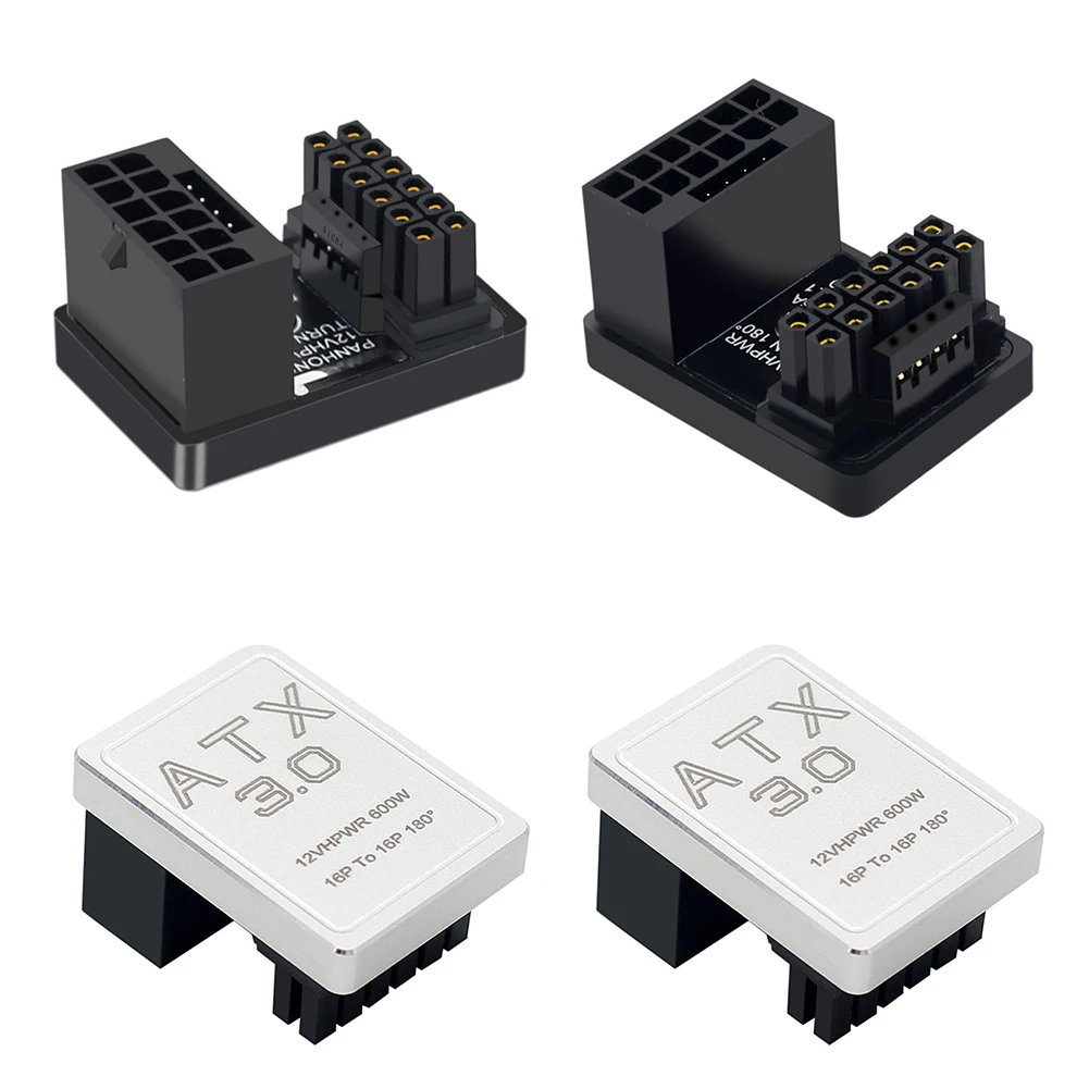 

PCIe5.0 Graphics Card ATX3.0 Power Supply 12VHPWR 12+4 16P 600W Male to Female 180 Degree Turn Connector 12+4Pin Power Adapter