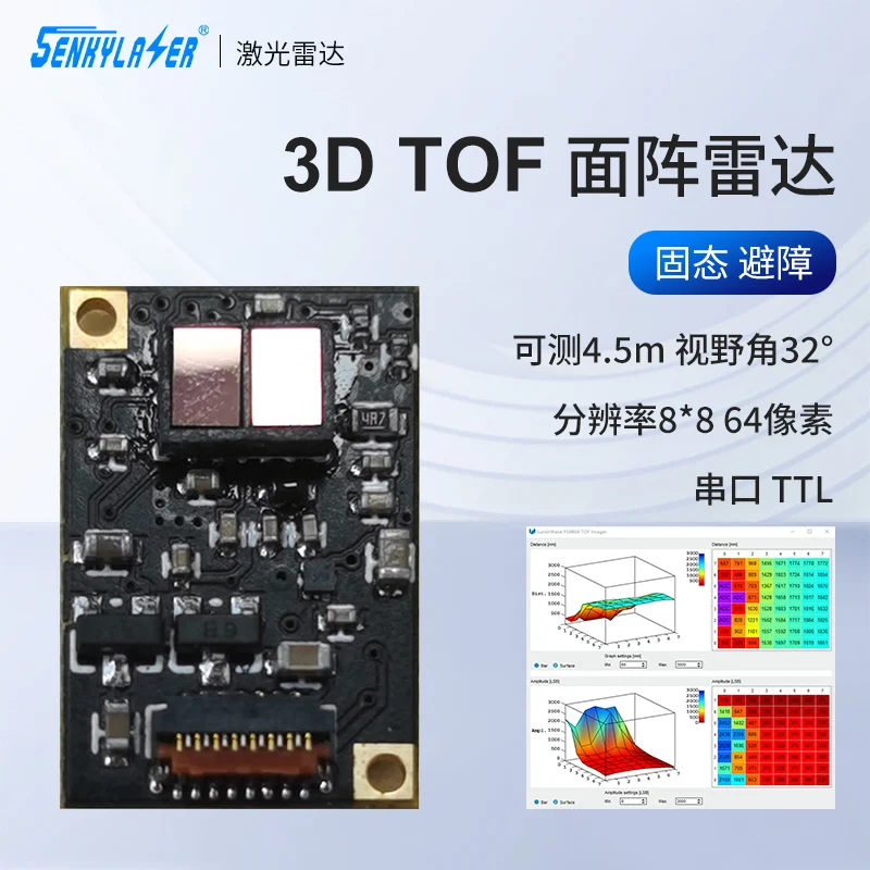 3DTOF Laser Array Radar Micro Multi-point Pixel Solid-state Array Module Ranging 3D Depth Sensor