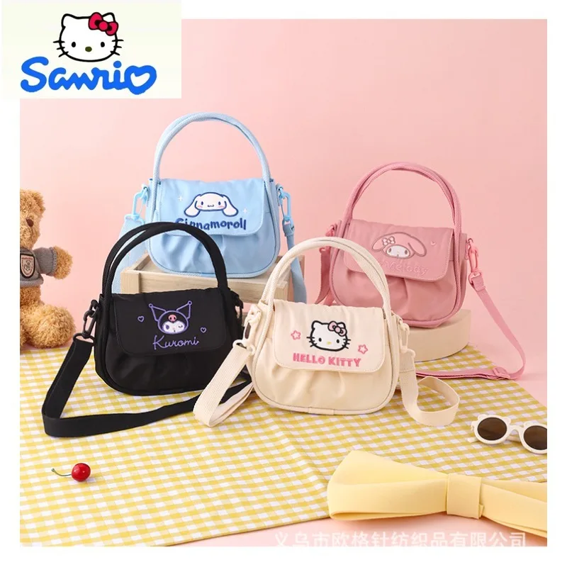 

Sanrio модная высококачественная оксфордская сумка через плечо с вращающимся крестом для женщин, универсальная сумка с милым рисунком Куроми и магнитной пряжкой