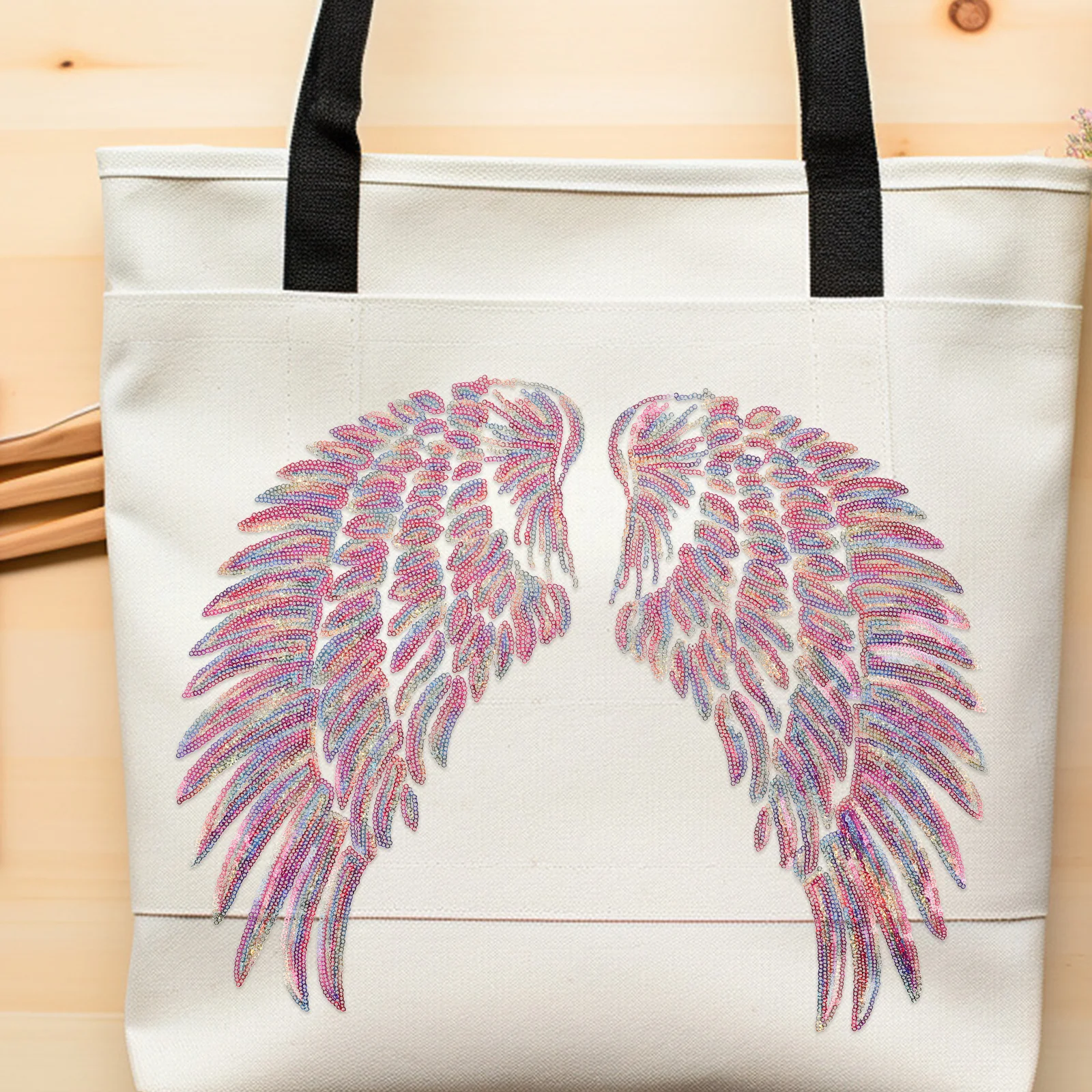 

2Pcs Sequin Costume Repairing Patch Angel Wings Craft Shiny Stylish DIY Clothes Accessory Angel Wings Craft Sequin Patches