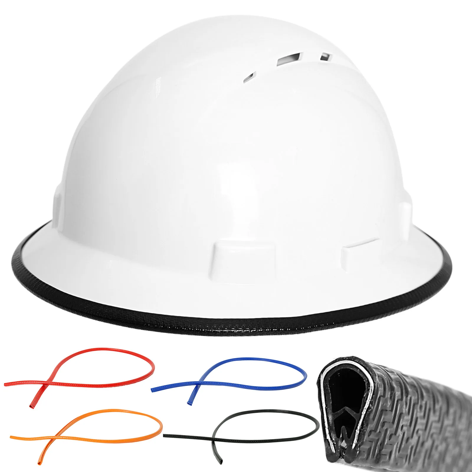 

Aolamegs Anti-collision Strips Full Brim Hard Hat Guard Strengthen Helmet Protection Helmet Accessories 36.6in Length Croppable