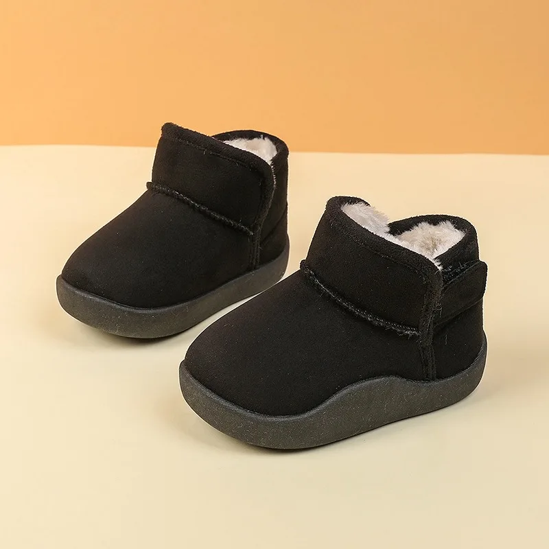 Baby Warm and Cashmere Shoes Winter Cotton Shoes Thickened Parent-child Indoor Children Soft Soles Non-slip Comfort