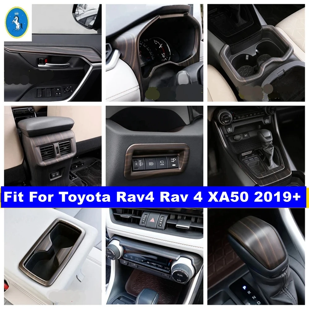 

Dashboard / Head Lights Switch / Water Cup Holder Cover Trim For Toyota Rav4 Rav 4 XA50 2019 - 2023 Car Wood Grain Accessories