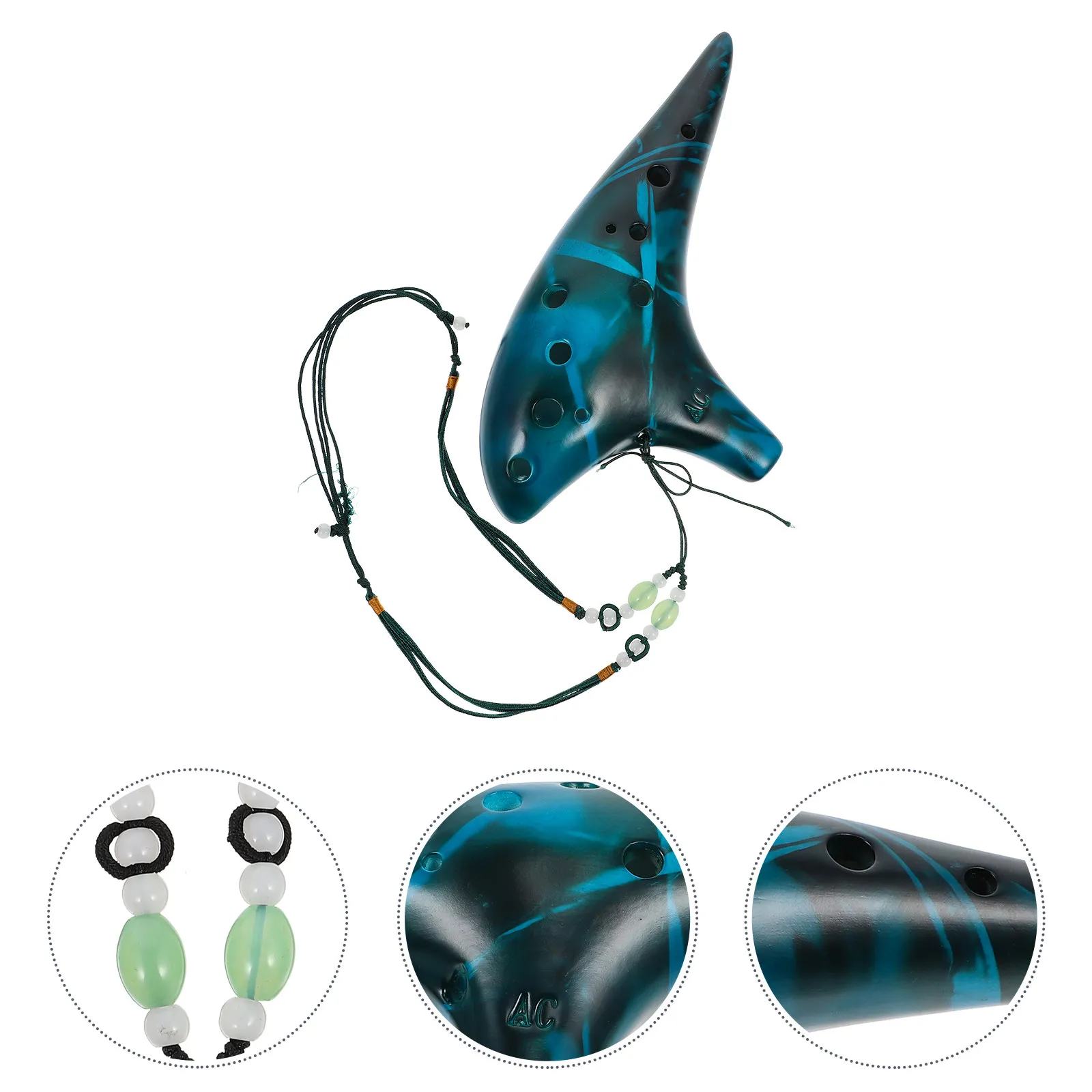 

1Set Alto C Ocarina 12 Hole Dolomite Ceramic Wind Instrument for Beginners Portable Musical Flute Natural Sound Easy Learning