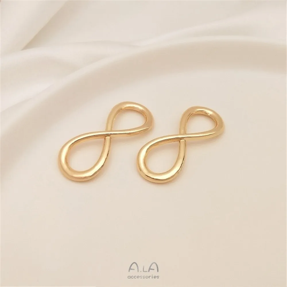 

14K Gold Color Plating Gold Infinite Love 8-character Buckle Link Ring Leather Rope Connection Buckle Diy Jewelry Accessories