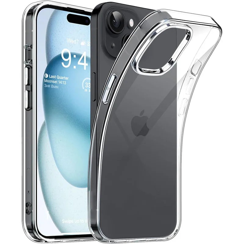 جرابات هاتف شفافة للصدمات لـ iPhone ، غطاء حافظة سيليكون ، iPhone 15 ، 16 ، 14 ، 13 ، 12 ، 11 Pro Max ، Mini ، XS ، X ، XR ، 8 ، 7 ، 6 Plus ، SE من من من