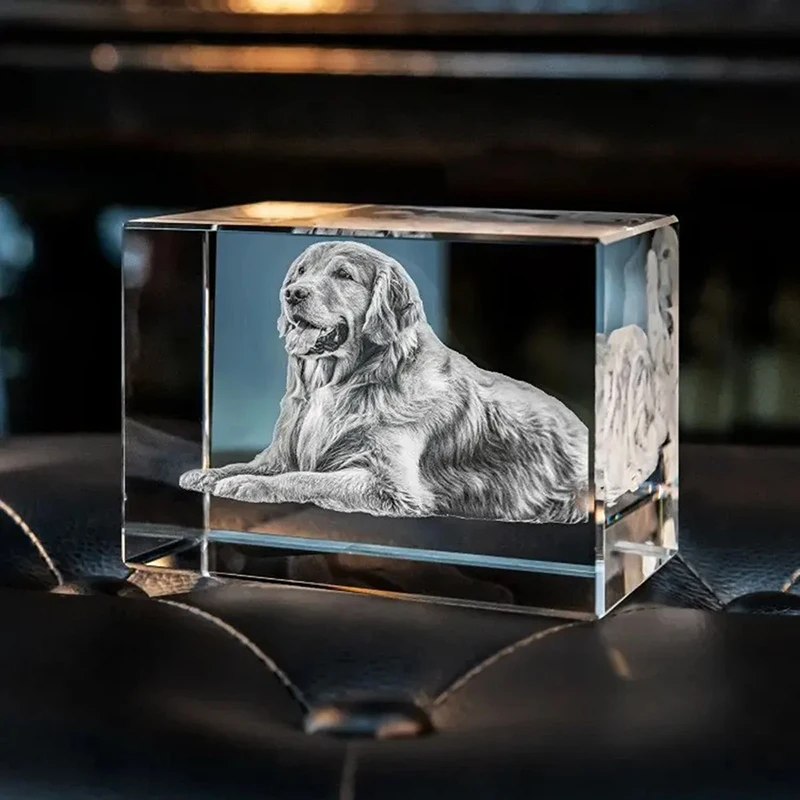 Customization Crystal Photo Frame Statue DIY Personazlied Picture Text on Crystal Cube Birthday Christmas Gifts Pets Souvenirs