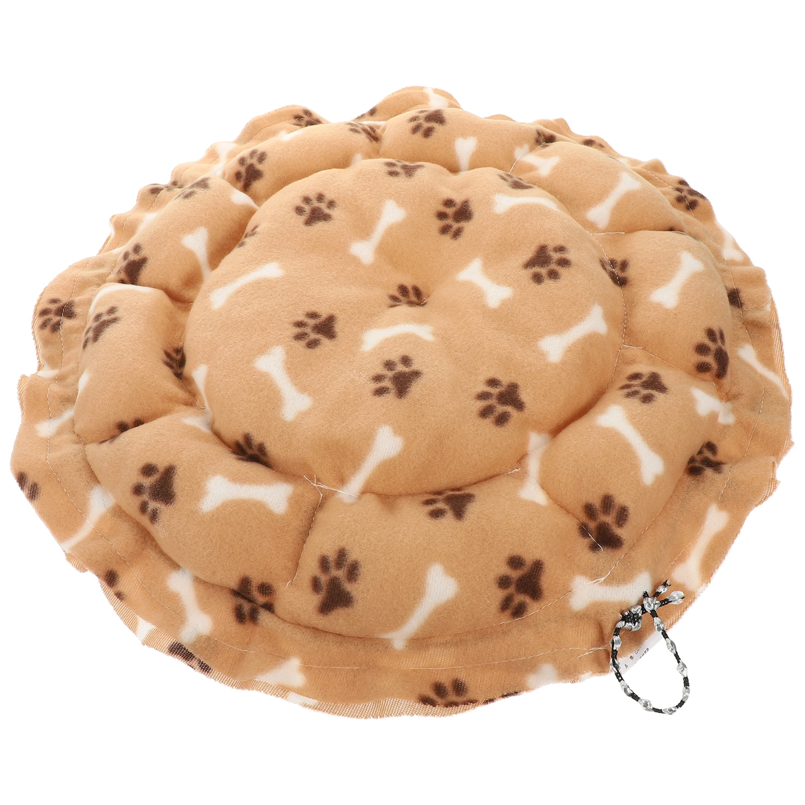 

Fleece Cat Pad Pet Bed Round Footprint Non-slip Puppy Floor Mat Winter Nest Dog House