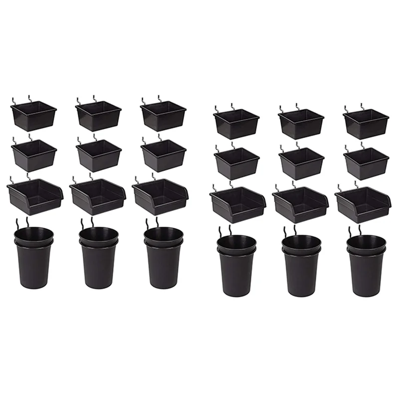 

Pegboard Bins Peg Board Cups With Hooks & Loops 24 Pack,Assortment Organizer Accessory,Tools Storage Arrange System Kit-AT36