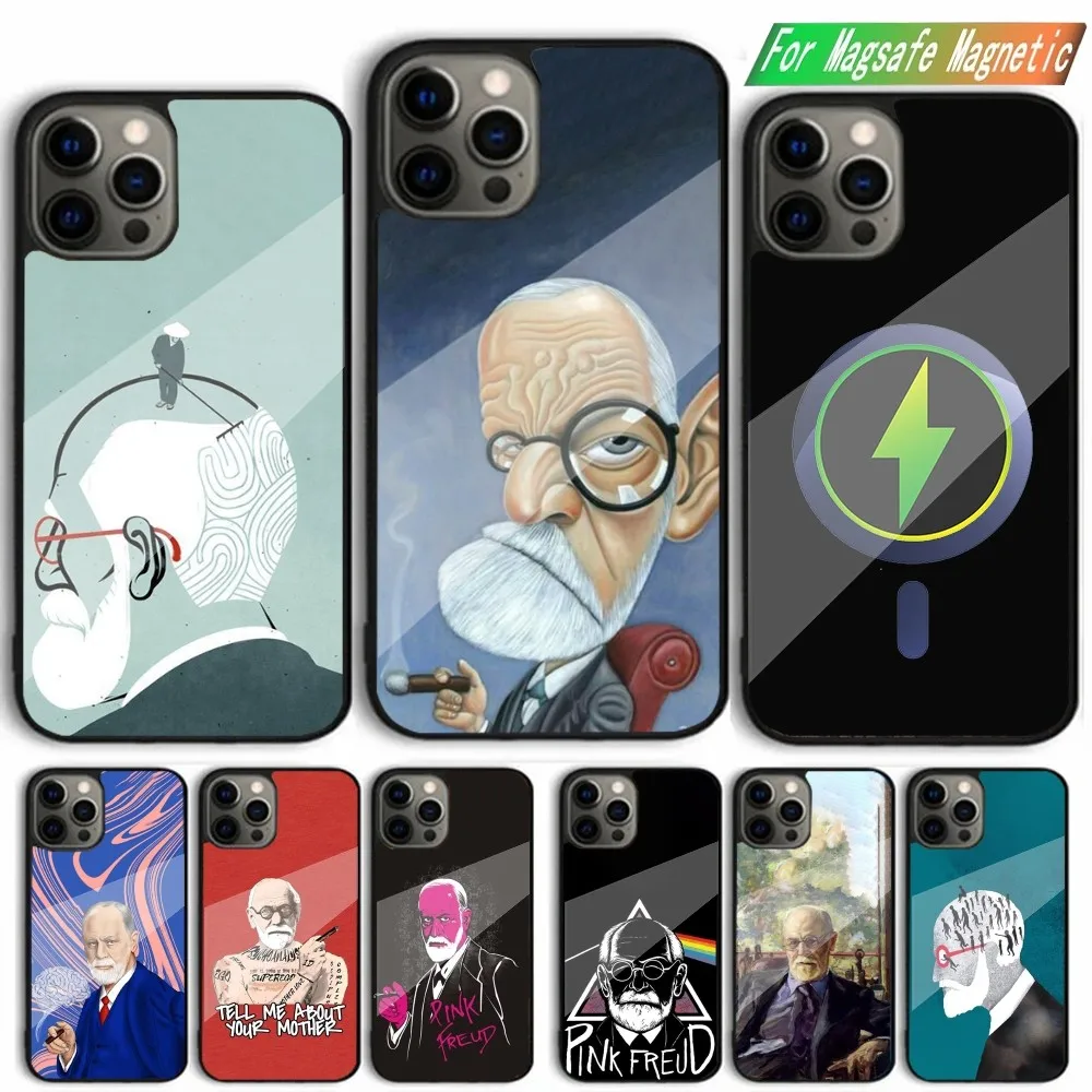 S-Sigmund F-Freud Psychologist Phone Case For iPhone 15,14,13,12,11,Plus,Pro,Max Mini Magsafe Magnetic Wireless Charging