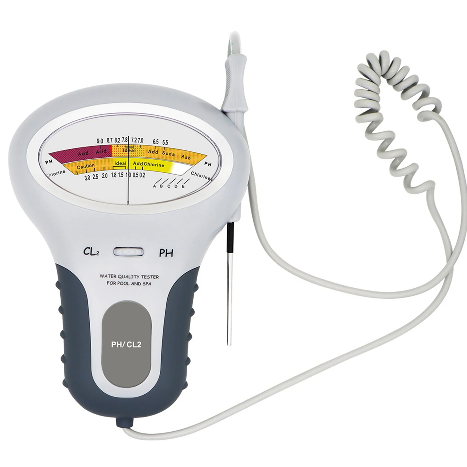 Probador portátil de calidad del agua, dispositivo de prueba de PH y cloro para piscina, SPA, acuario, CL2, 2 en 1