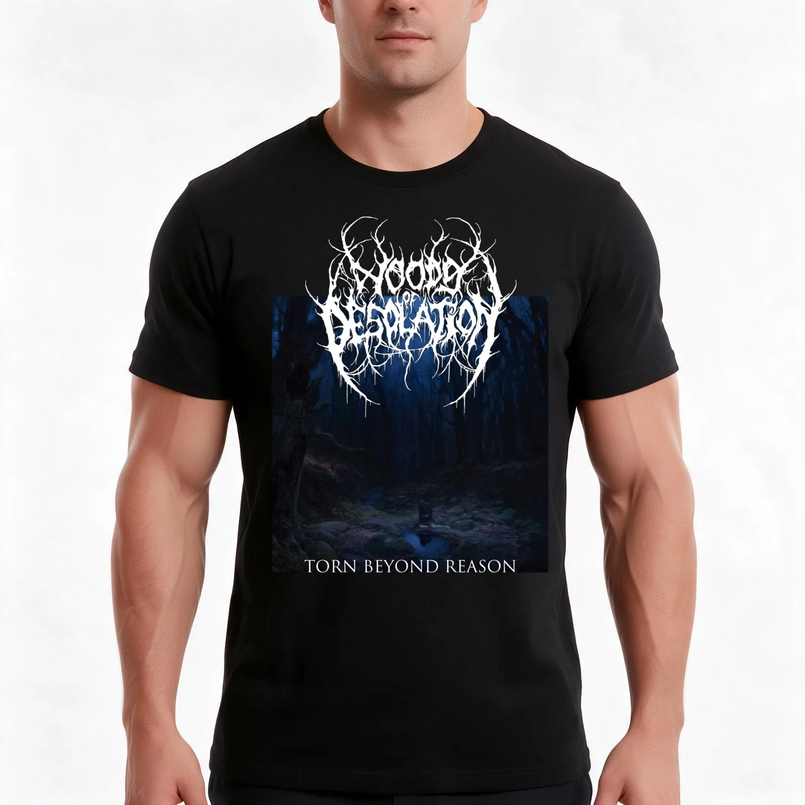 Woods of Desolation - Torn Beyond Reason - Black Metal T-Shirt, Summer Casual Cotton Tee, Oversized Streetwear Tops, 100% Cotton