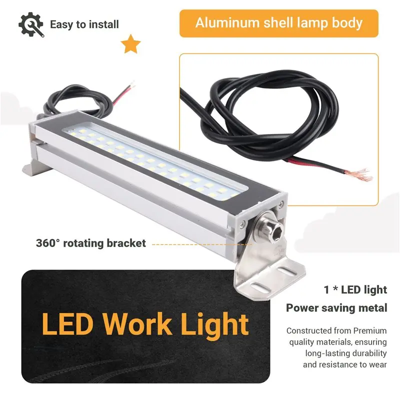 3Pcs 22Cm AC110-230V Workshop Lathe LED Light Work Light Waterproof Sewing Lighting Aluminum Alloy Lamps