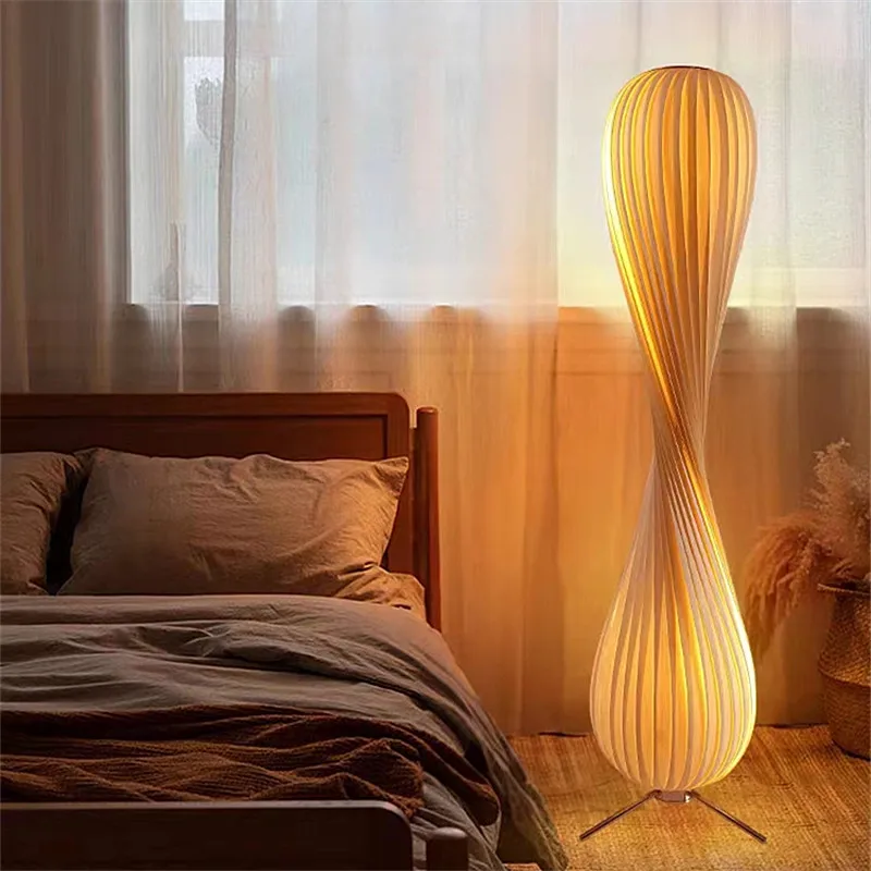 Japanese Wabi Sabi Floor Lamps Wood Standing Light Home Decoration LED Chandelier for Living Room Sofa Corner Bedside Study Cafe