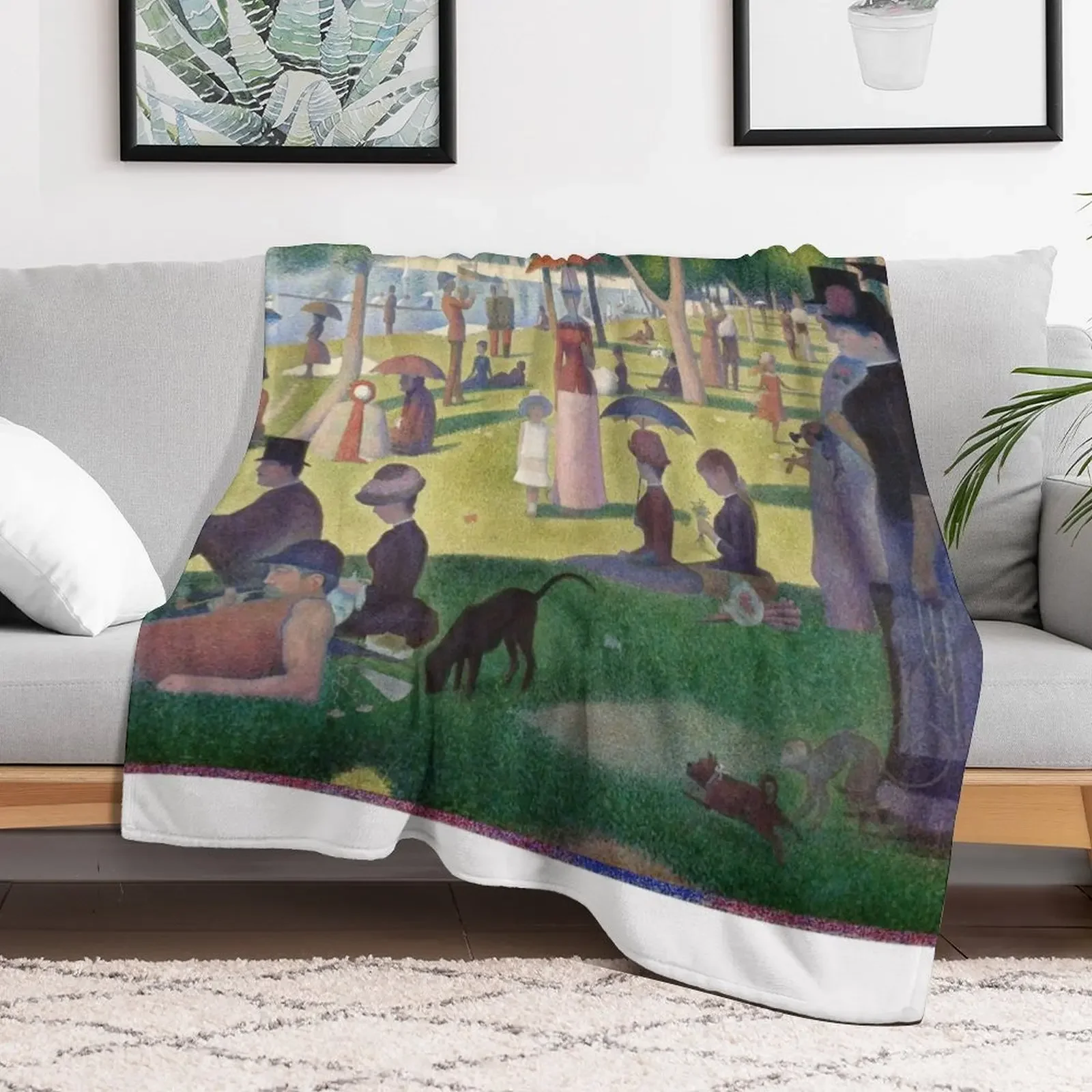 Seurat Sunday Throw Blanket Soft Warm Blanket Gift for Grandparents
