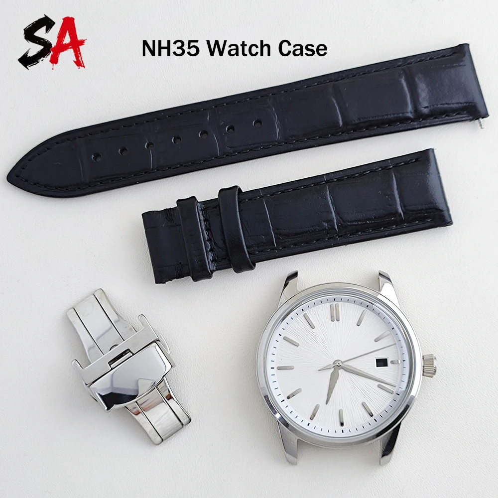 40mm watch case NH35 dial cocktail waterproof men's case custom logo dial suitable for NH35/NH36 movement watch accessories