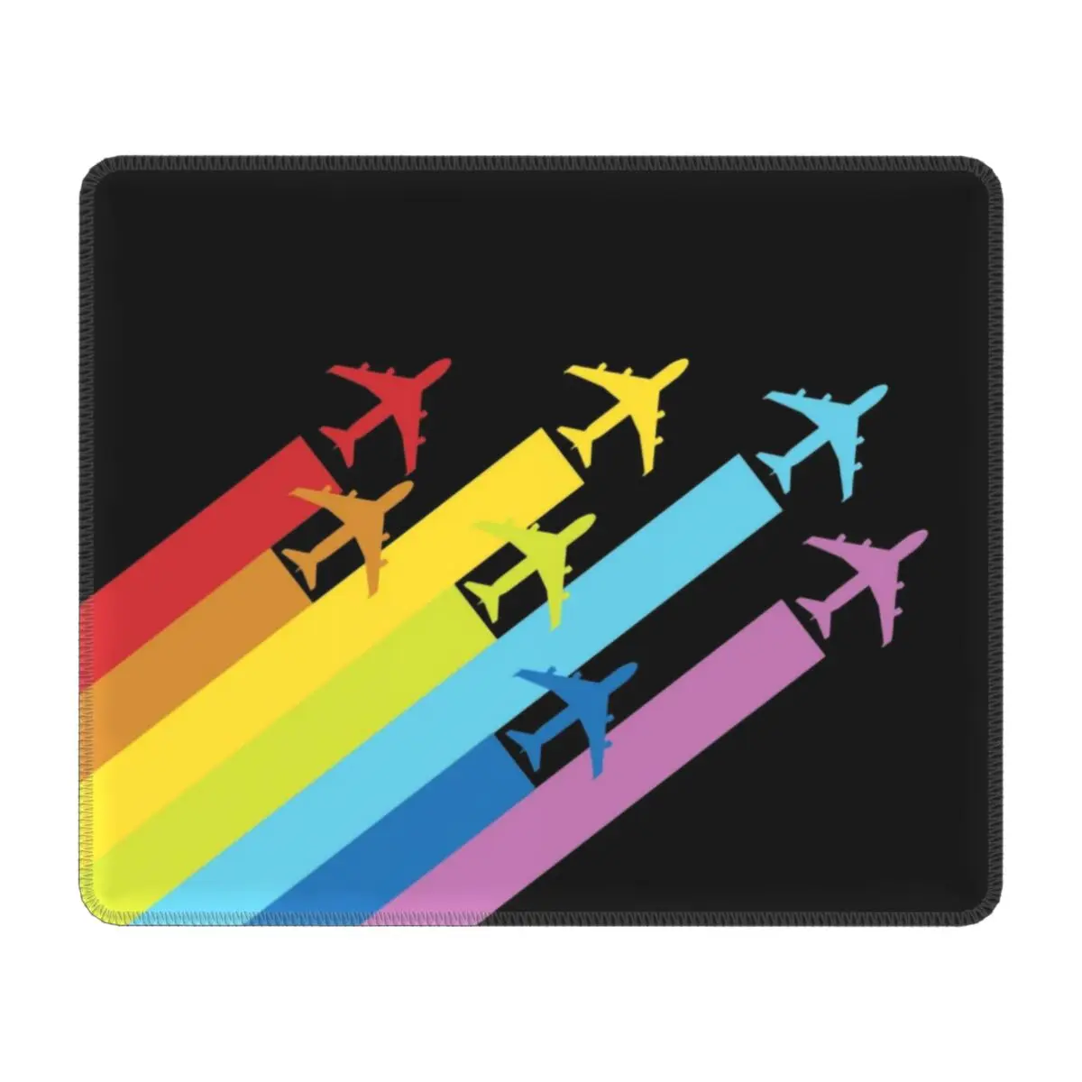 Rainbow Chemtrails For Airplanes Laptop Mouse Pad Mousepad  Non-Slip Rubber Fighter Pilot Aviation Plane Desk Mat for Gaming