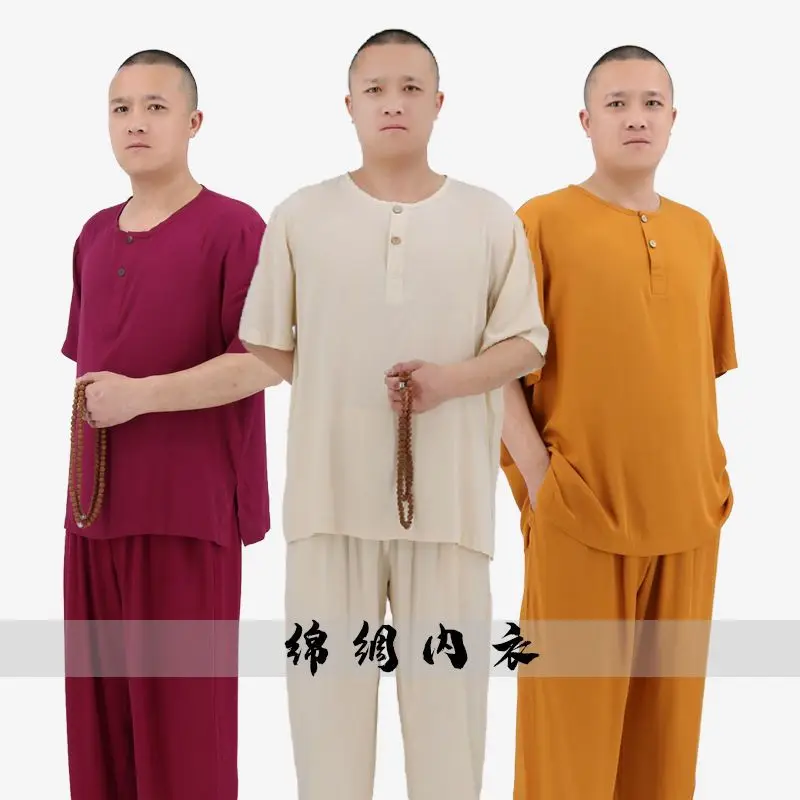 

Traditional Chinese monks' cotton silk pajamas, oversized men's and women's monk clothing, loose fitting meditation clothing