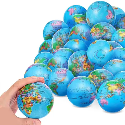 6CM Soft Foam Globe Squeeze Toy World Map Toys Mini Foam Earth World Map Ball for Children Adult Stress Relief Novelty Toys