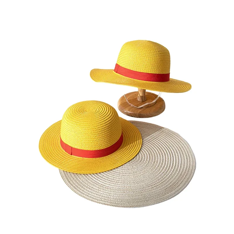 2024 Luffy Straw Hat Anime Cartoon Cosplay Caps Accessories Summer Sun Hat Sunshade Parent-Child Hat Luffy Hat for Women Men