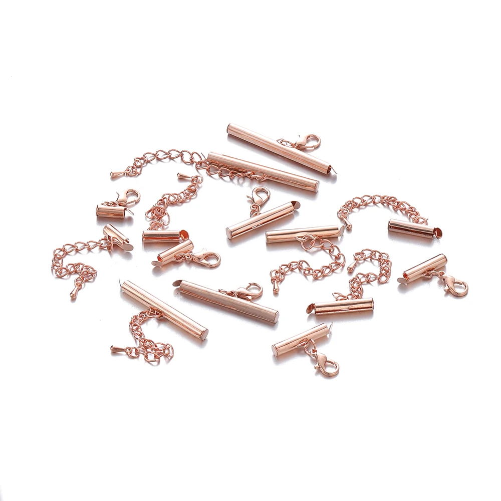 10Set 10-40mm Metall Armband End Anschlüsse Schiebe Verschluss Verlängerung Hummer Verschlüsse Schiebe Haken Schwanz Kette für DIY Schmuck Machen