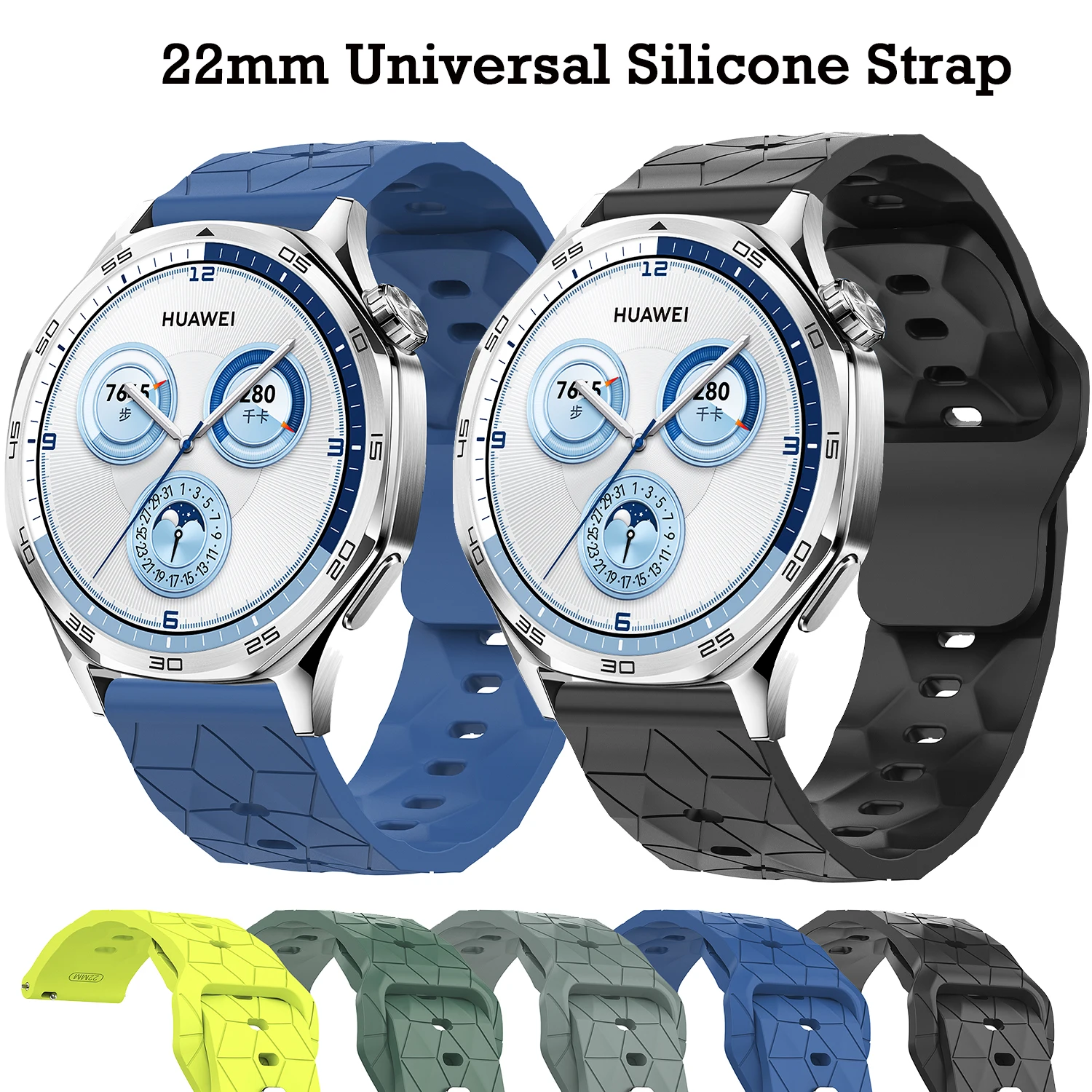 22 mm Band für Samsung Galaxy Watch 5/4/Classic/46 mm/42 mm/Active 2 Gear S3/S2 Silikonarmband Huawei GT4 46 mm/GT3/2 Pro Armband