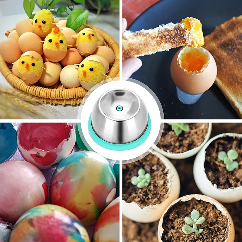 Stainless Steel Egg Needle Egg Puncher Plastic Base Manual Boiled Egg Hole Puncher Kitchen Gadget Egg Puncher Anti-explosion