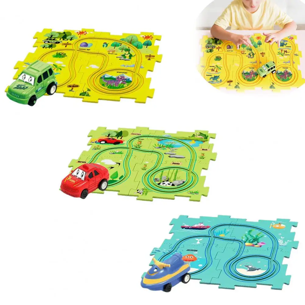 Ensemble de jouets de voiture de piste de puzzle pour des enfants, jeu de logique de teaser de cerveau, apprentissage alth